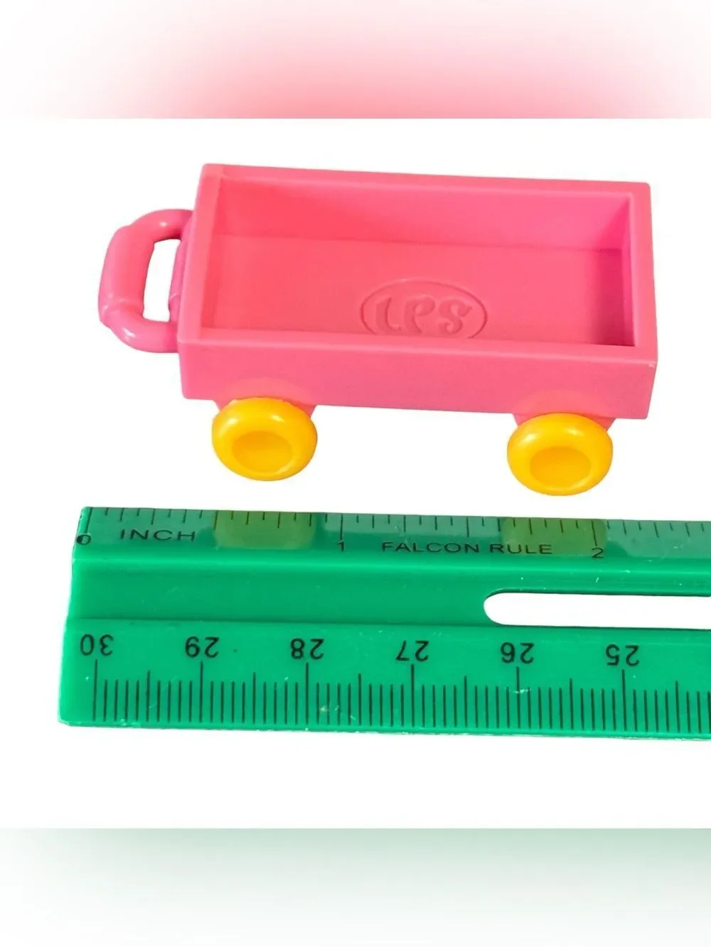Hasbro Littlest Pet Shop pink Accessory Wagon with Yellow Wheels